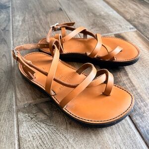 Piper Unisex The Original Leather Vibram Sole Sandals, Tan, 7M/8W